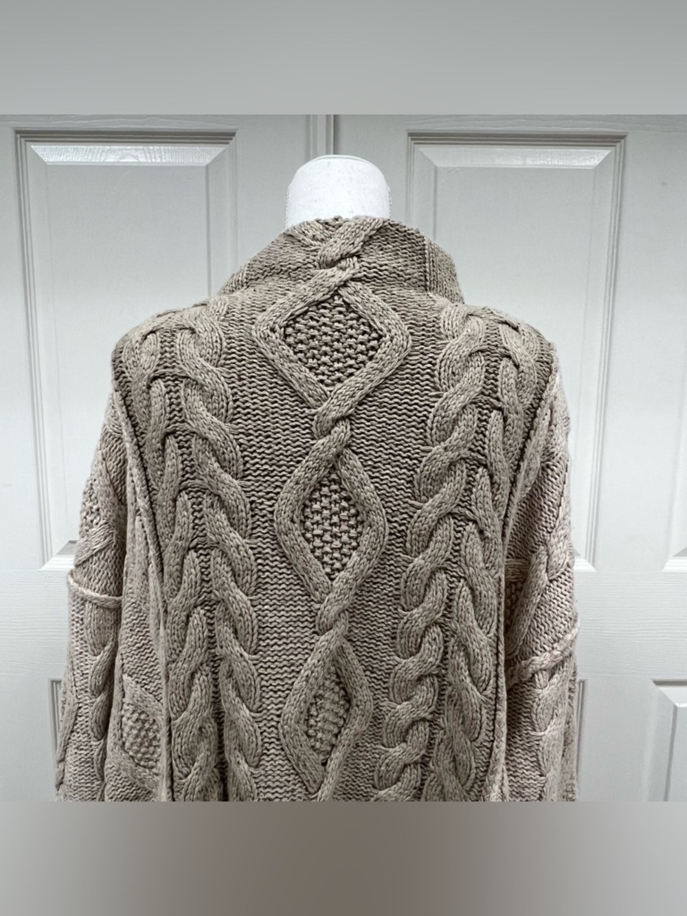 Free People Living the Dream Tunic Oversized Sweater in Oatmeal Combo Size M - Picture 11 of 14